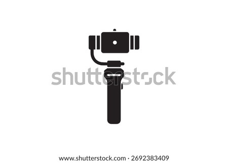 Handheld Gimbal Stabilizer Icon Camera Gimbal Silhouette Design
