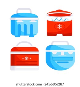 Handheld ice cooler boxes. Summer ice bag. Portable fridge. Containers Refrigerators