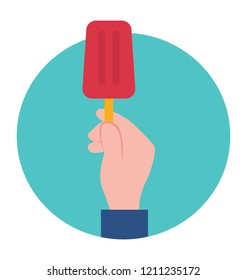 
A handheld ice cream, popsicle 
