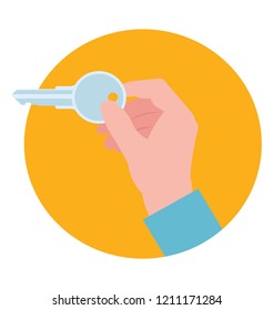 
A handheld key for unlocking 
