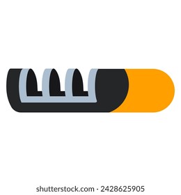 Handheld knife sharpener vector cartoon illustration isolated on a white background.