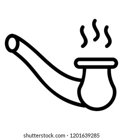 Handheld long stemmed smoking device filled with tobacco in a plastic material representing smoke pipe 