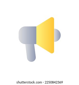 Handheld megaphone flat gradient color ui icon. Announce about sales. Marketing campaign. E commerce. Simple filled pictogram. GUI, UX design for mobile application. Vector isolated RGB illustration