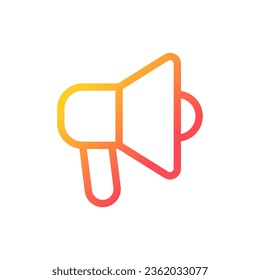 Handheld megaphone pixel perfect gradient linear ui icon. Announce about sales. Marketing campaign. Line color user interface symbol. Modern style pictogram. Vector isolated outline illustration