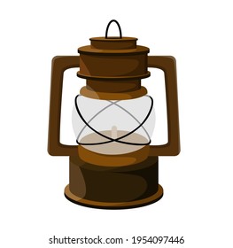 Hand-held metal lantern on white background
