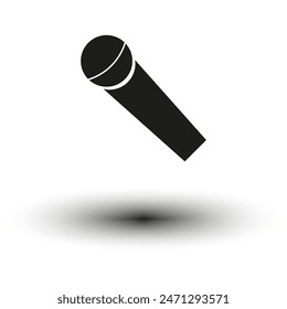Handheld microphone icon. Vocal audio device symbol. Vector music recording equipment.