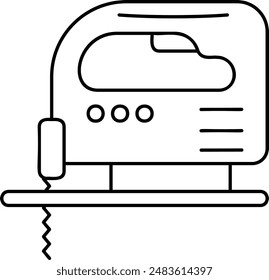 handheld Mini Power tool jigsaw outline concept, Multifunctional Household Cutting Machine vector icon design, Labor Day Symbol, 1st of May Sign, International Worker stock illustration