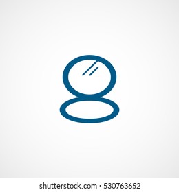 Handheld Mirror Blue Flat Icon On White Background