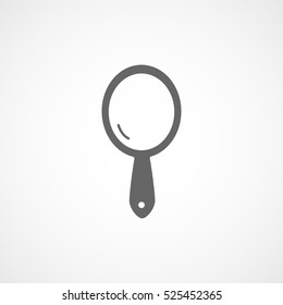 Handheld Mirror Flat Icon On White Background