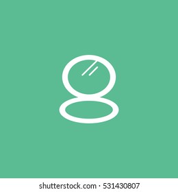 Handheld Mirror Flat Icon On Green Background