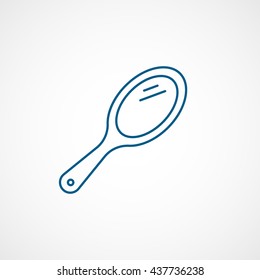Handheld Mirror Line Blue Icon On White Background