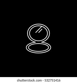 Handheld Mirror Line Icon On Black Background