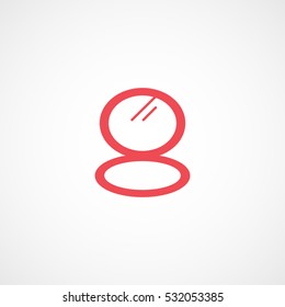 Handheld Mirror Red Flat Icon On White Background