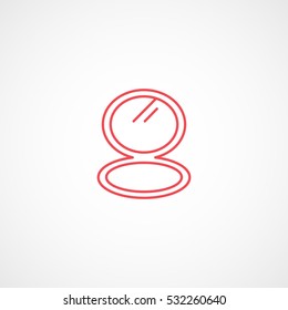 Handheld Mirror Red Line Icon On White Background