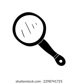 Ilustración vectorial de silueta espejo portátil. Aislado sobre fondo blanco
