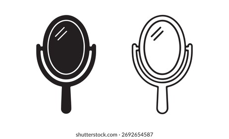 Espelho de mão com fundo transparente