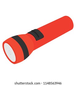 
Handheld plastic bulb with button offering torchlight icon 

