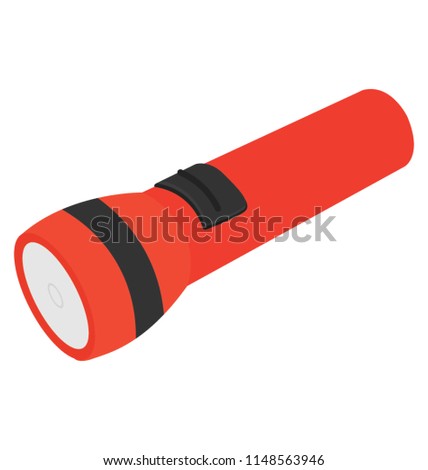 
Handheld plastic bulb with button offering torchlight icon 
