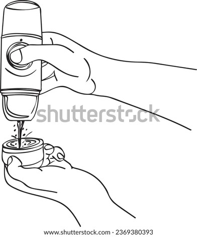 Handheld Portable Coffee Maker One Line Sketch Drawing, Man Making Espresso with Portable Espresso Maker, Portable Hand Espresso Coffee Maker Machine