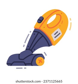 Handheld Portable Vacuum Cleaner or Hoover as Cleaning Equipment Vector Illustration