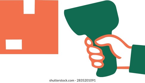Handheld POS terminal wireless barcode scanner device vector illustration isolated