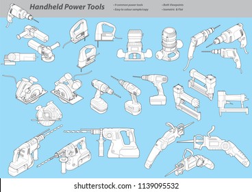 Handheld Power Tools Isometric Library