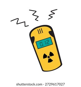 Handheld Radiation Detector Geiger Counter Flat Vector Illustration for Safety Monitoring