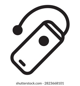 Handheld remote control or electronic device icon with electronic, handheld