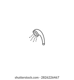Handheld shower head sprinkling water graphic with bathroom sprinkle plumbing relaxation refreshing cleaning minimalist wellness lifestyle