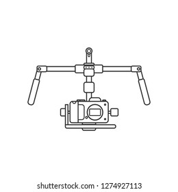 Handheld Steadicam Camera Stabilizer icon,Flat design element.