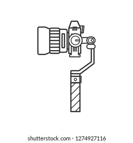 Handheld Steadicam Camera Stabilizer icon,Flat design.