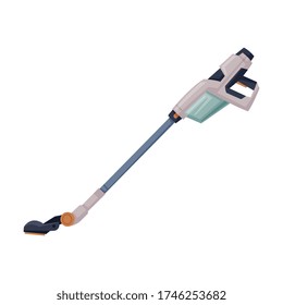 Handheld Stick Vacuum Cleaner, Household Appliance Flat Style Vector Illustration On White Background