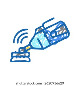 Limpiador de succión de mano Vector de boceto de icono de doodle de piscina. Limpiador de succión de mano signo de piscina. Ilustración de símbolo aislado