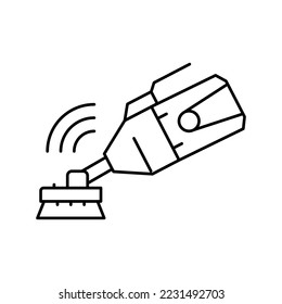 Handheld Saugner-Pool Linie Symbol Vektorgrafik. Handabsauger-Schwimmbadzeichen. isoliertes Kontursymbol