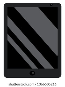 A hand-held tablet device vector or color illustration