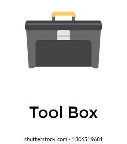 A handheld tool box flat vector design