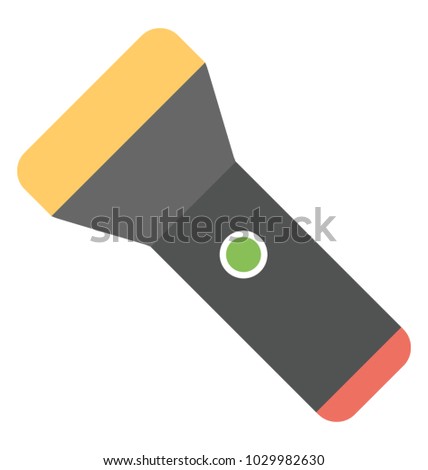 
A handheld torchlight, flashlight flat icon
