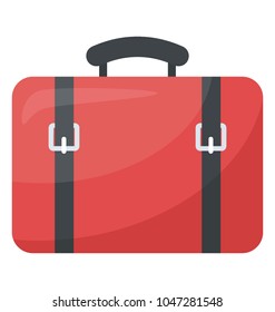 A handheld tourist bag, luggage flat icon