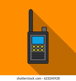 Handheld transceiver icon in flat style isolated on white background. Museum symbol stock vector illustration.