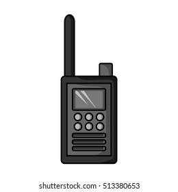 Handheld transceiver icon in monochrome style isolated on white background. Museum symbol stock vector illustration.