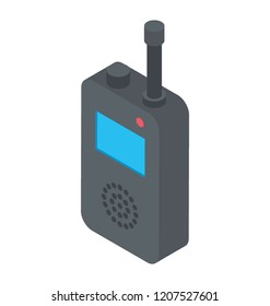 A handheld two way portable transceiver called walkie talkie
