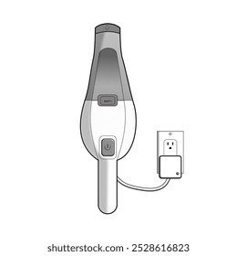 aspirador portátil cinza e branco de carga 