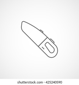 Handheld Vacuum Cleaner Line Icon On White Background