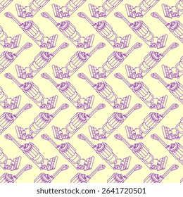 Handheld Vacuum Cleaner pattern seamless. House cleaning machine background