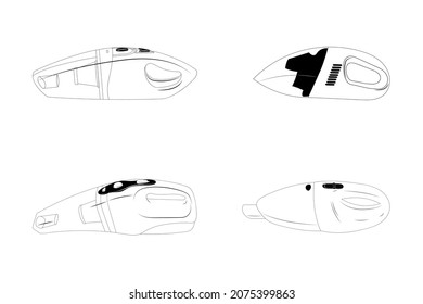Handheld vacuum cleaners set. Portable vacuum cleaners icons.