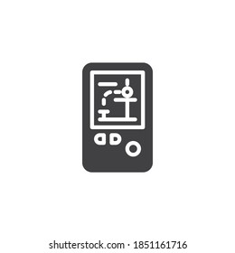 Handheld video game vector icon. filled flat sign for mobile concept and web design. Retro game console glyph icon. Symbol, logo illustration. Vector graphics