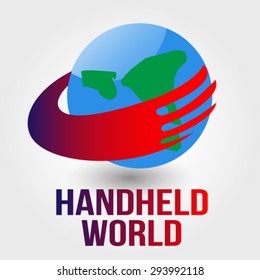 Handheld world logo element innovative and creative inspiration for business company.