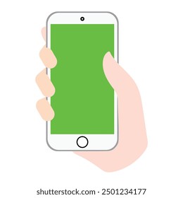 Hand halten grünen Bildschirm Handy mockup Vektor Vorlage Sammlung