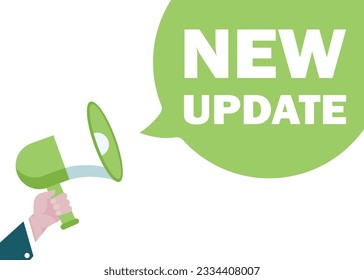 Hand-Holding Megaphone Announcement NEW UPDATE! With speech bubble