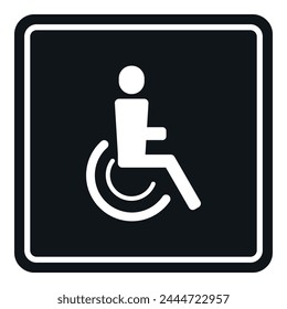 Handicap accessible restroom sign on white background